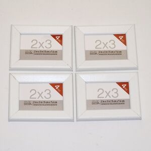 NEW Studio Decor 3 "×4" MINI Frames - Set of 4 White Rectangle - 2" x 3" opening